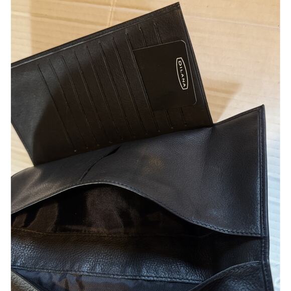 NEW Black Leather Snap Wallet / Card Holder By Dilana 9 1/2” X 4 1/2” - Picture 5 of 9